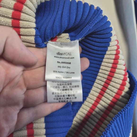 Alice McCall My Girl Metallic Striped Form Fitting Dress US 4 - Picture 3 of 5